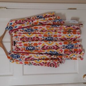 NWT CALESAS  PINK MULTICOLOR TUNIC SZ 1X